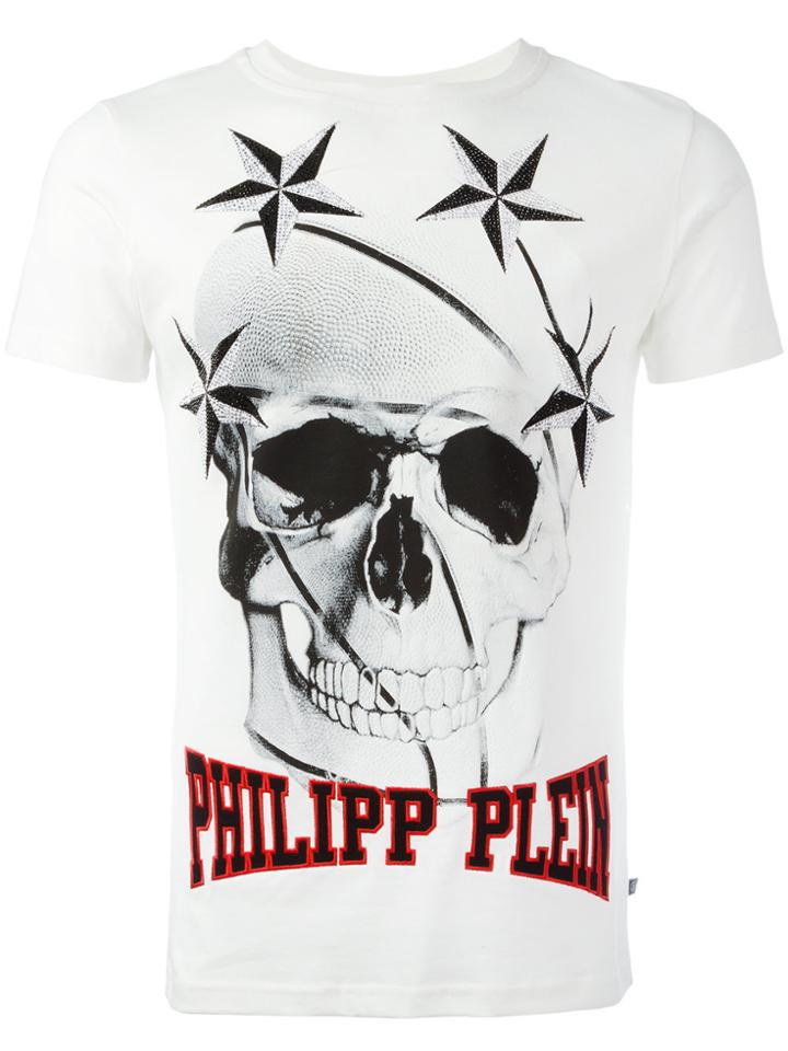 Philipp Plein Skull Printed T-shirt - White