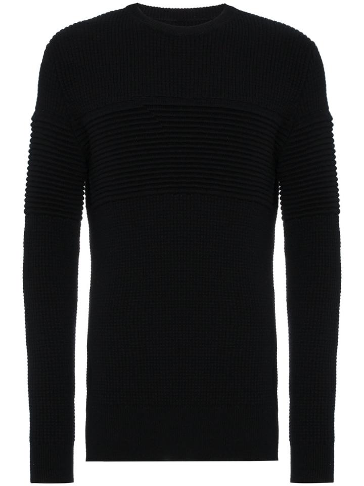 Curieux Black Cashmere Ripple Sweater