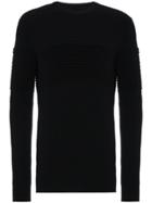Curieux Black Cashmere Ripple Sweater