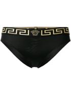 Versace Greek Key Detail Bikini Briefs - Black