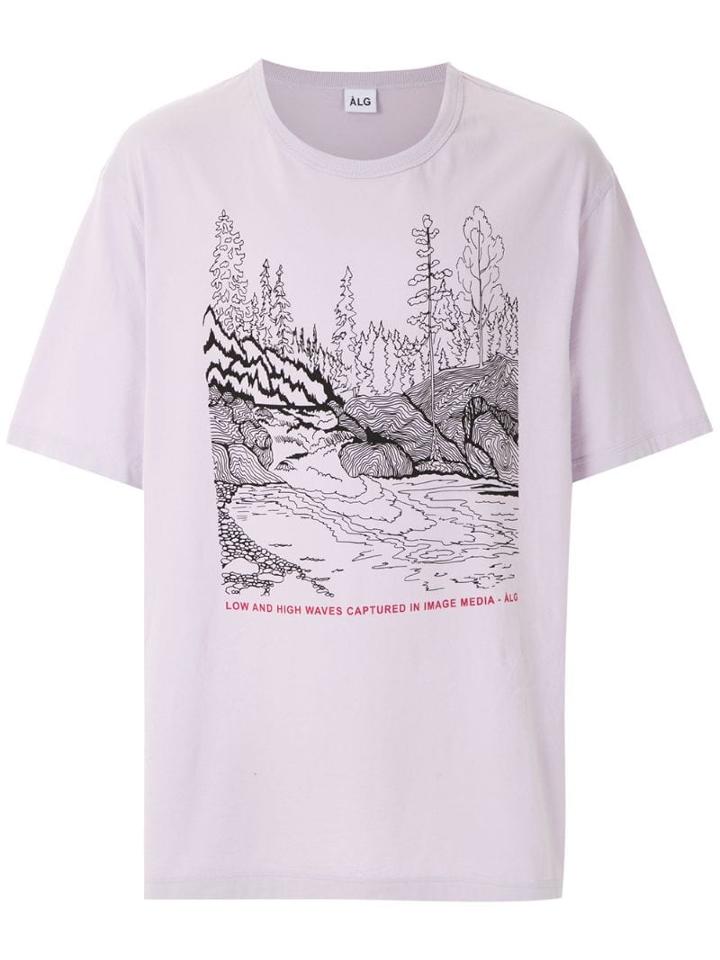 Àlg Contrast Print T-shirt - Purple