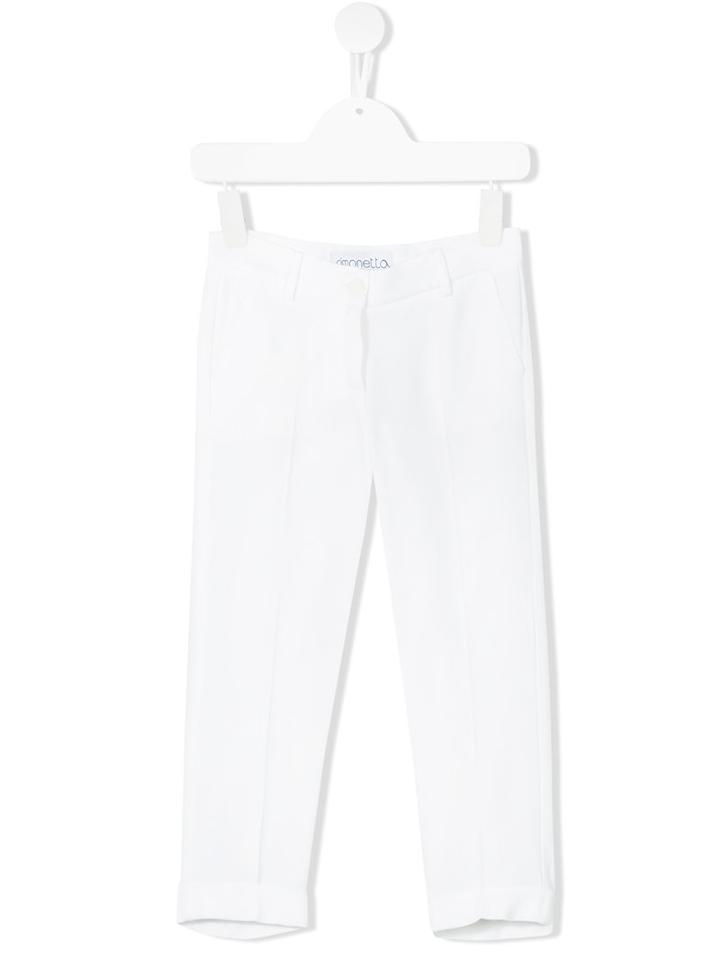 Simonetta - Casual Trousers - Kids - Acetate/viscose - 8 Yrs, White