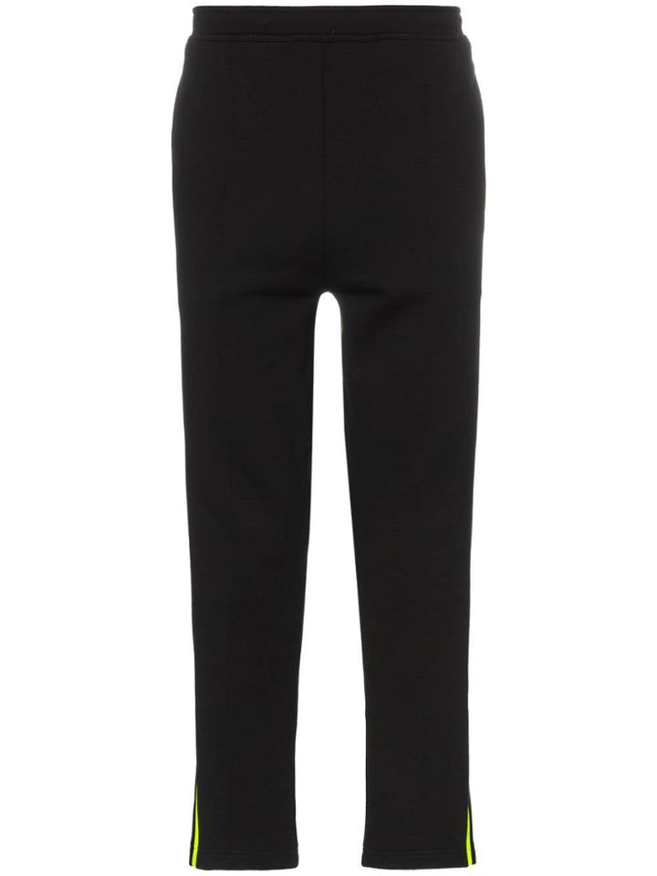 Prada Striped Cropped Cotton Sweatpants - Black