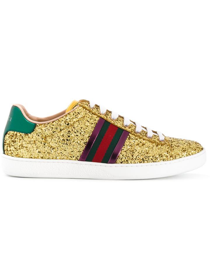 Gucci Ace Glitter Sneakers - Metallic