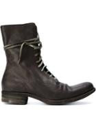 A Diciannoveventitre Lace-up Boots, Men's, Size: 43, Black, Calf Leather/leather