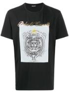 Roberto Cavalli Logo Insignia Print T-shirt - Black