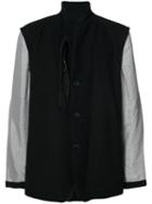 Ann Demeulemeester - Contrast Sleeve Coat - Men - Nylon/mohair/wool - M, Black, Nylon/mohair/wool