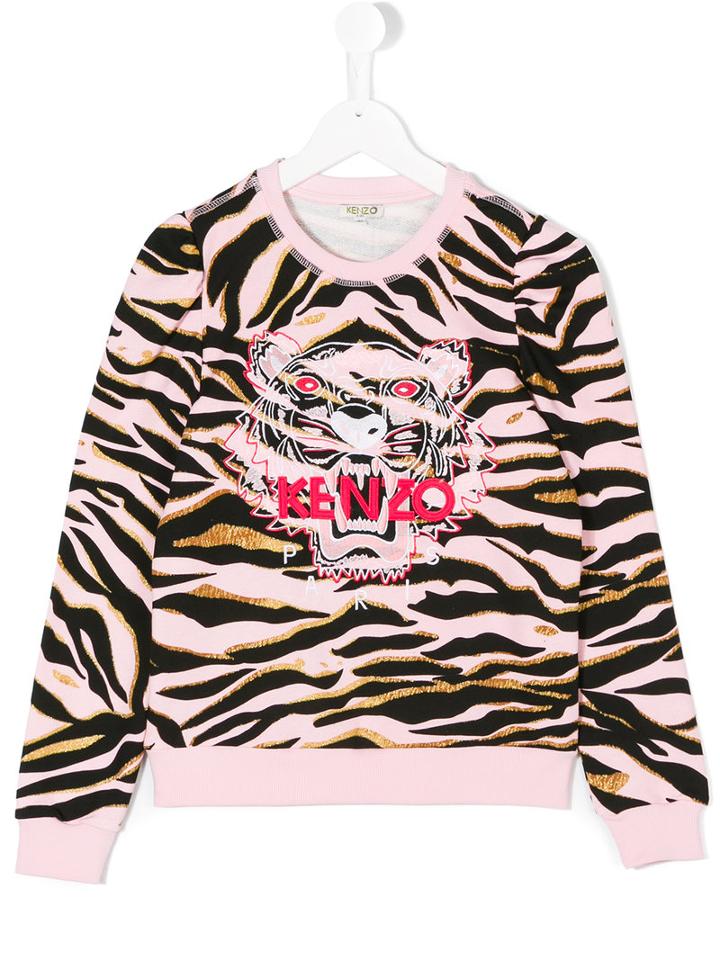 Kenzo Kids - Tiger Embroidered Sweatshirt - Kids - Cotton - 14 Yrs, Pink