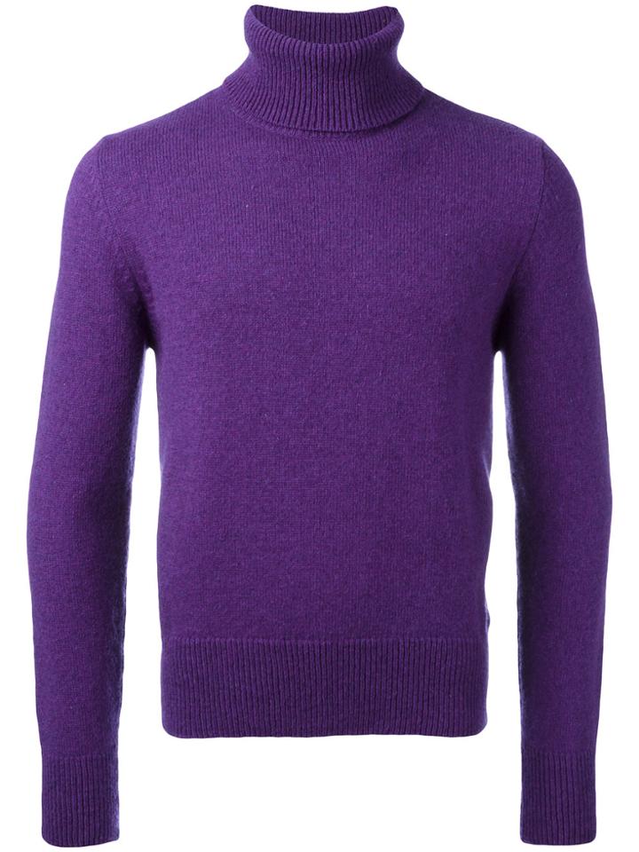 Ami Alexandre Mattiussi Turtleneck Sweater - Pink & Purple