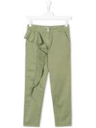 Patrizia Pepe Junior Teen Ruffled-trim Trousers - Green