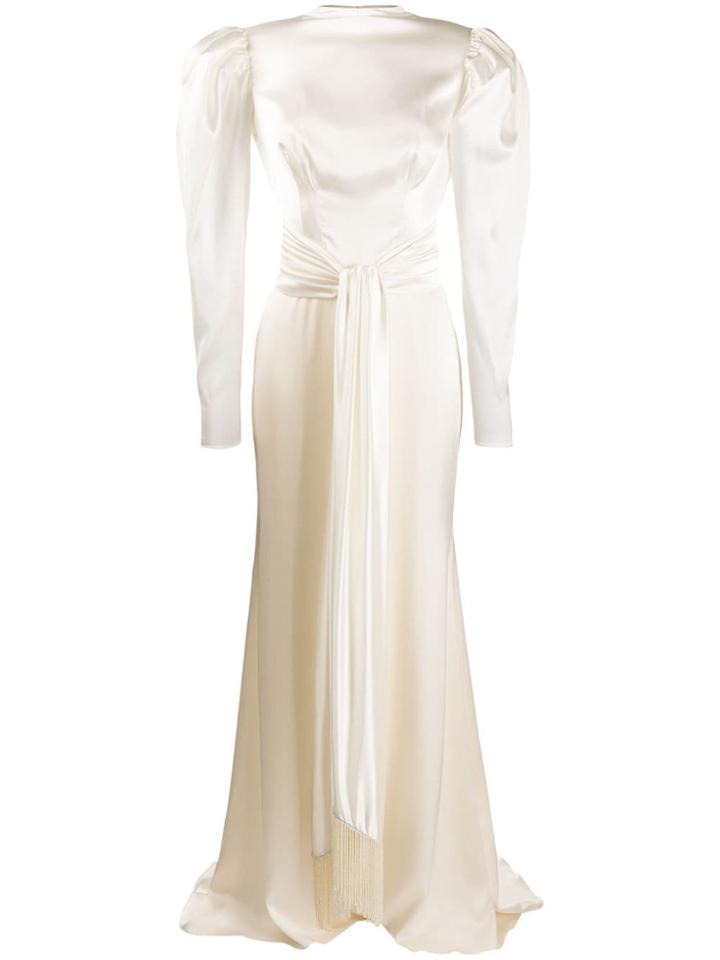 Parlor Long-sleeve Flared Dress - White
