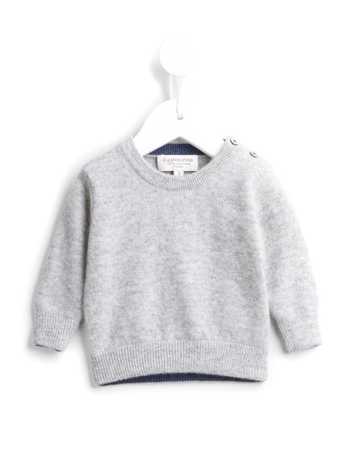 Cashmirino Round Neck Jumper, Infant Boy's, Size: 3 Mth, Grey