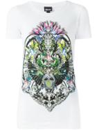Just Cavalli Front Print T-shirt, Women's, Size: S, White, Cotton/spandex/elastane