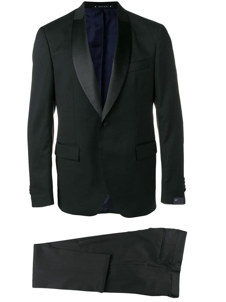 Bagnoli Sartoria Napoli Smoking Sciallato Suit - Black