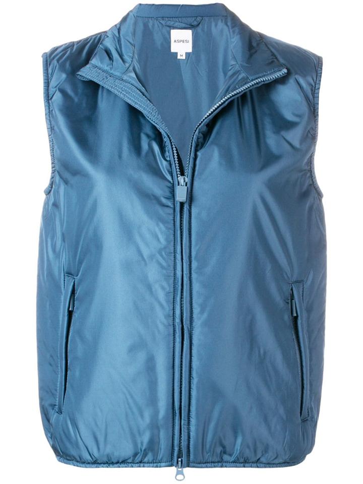 Aspesi Zipped Gilet - Blue