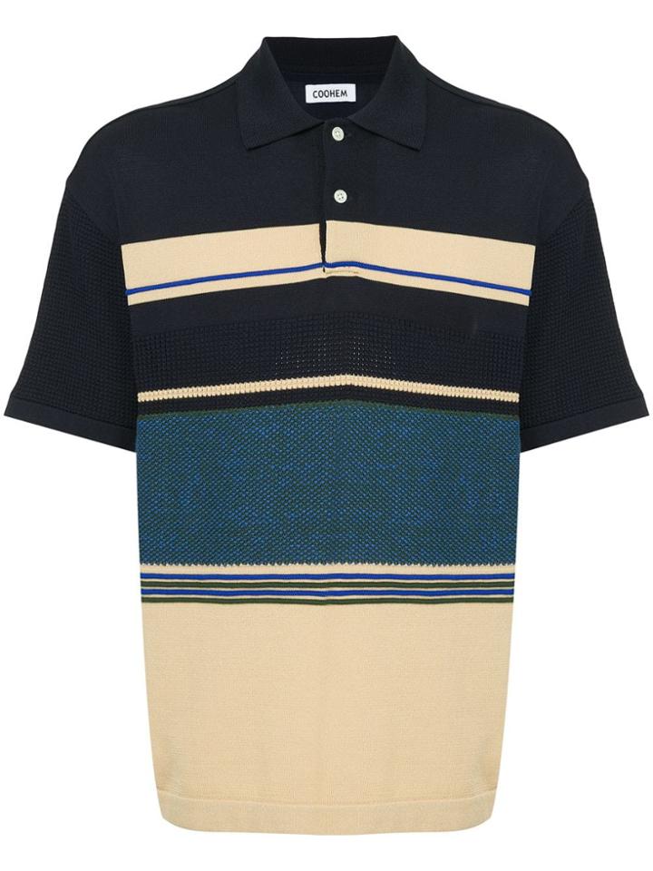 Coohem Sporty Knit Polo Shirt - Blue