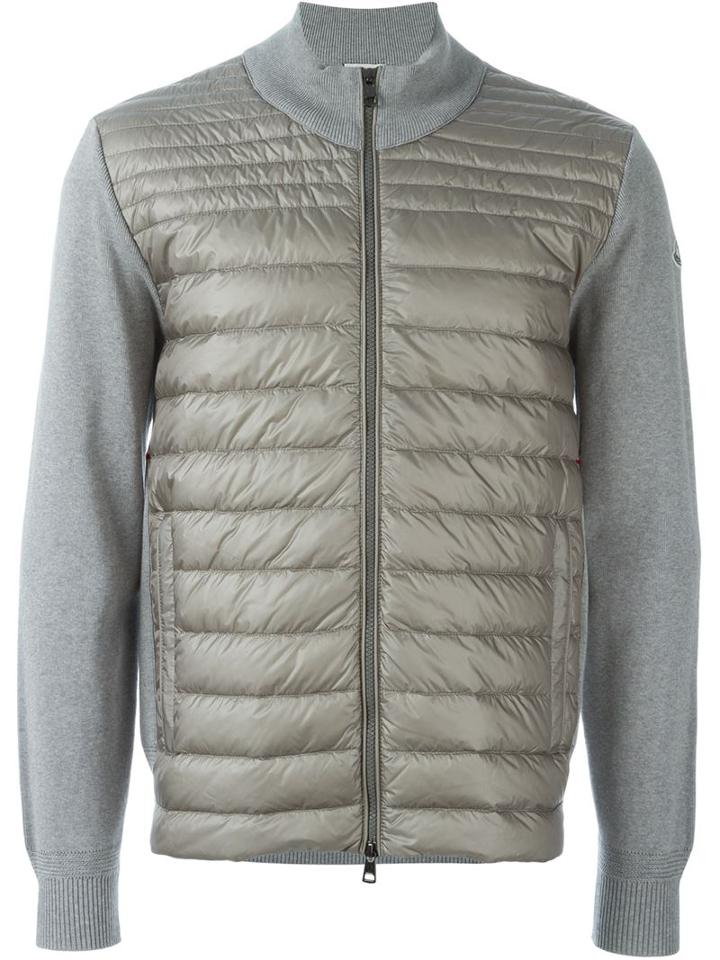 Moncler Padded Front Jacket, Men's, Size: Xxl, Grey, Cotton/polyamide/feather/goose Down