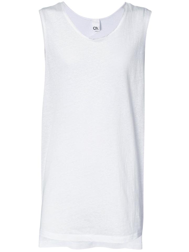 Chapter - Slit Sides Tank - Men - Cotton/polyester - M, White, Cotton/polyester