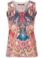 Roberto Cavalli Paisley Print Vest - Pink & Purple