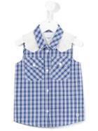 Parrot Kids Checked Sleeveless Shirt, Girl's, Size: 8 Yrs, Blue