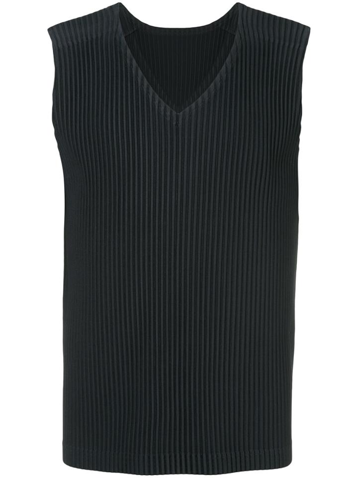 Homme Plissé Issey Miyake V-neck Pleated Pullover - Blue