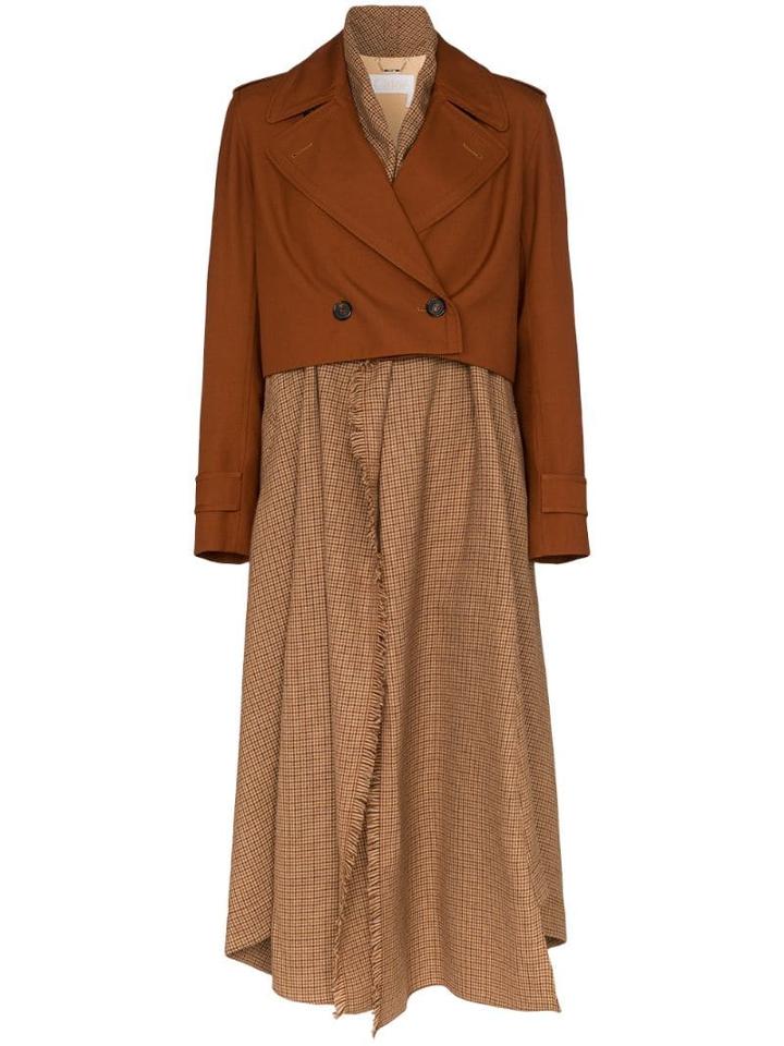Chloé Checked Shirt-style Coat - Brown