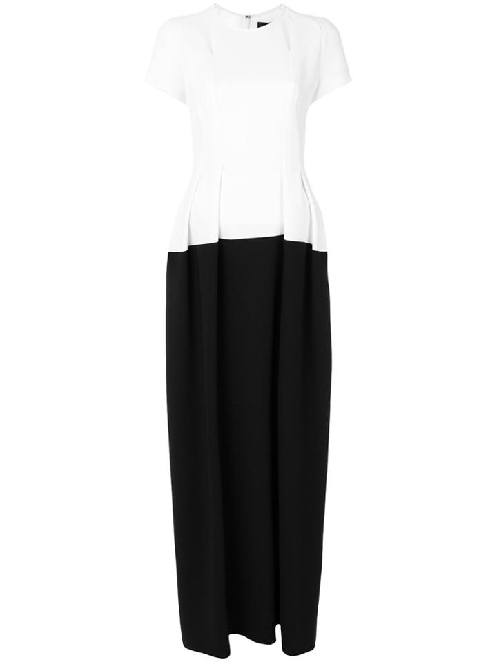 Paule Ka Peplum Waist Maxi Dress - White