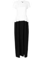 Paule Ka Peplum Waist Maxi Dress - White