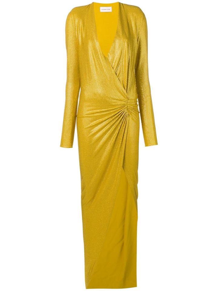 Alexandre Vauthier Crystal Embellished Asymmetric Gown - Gold