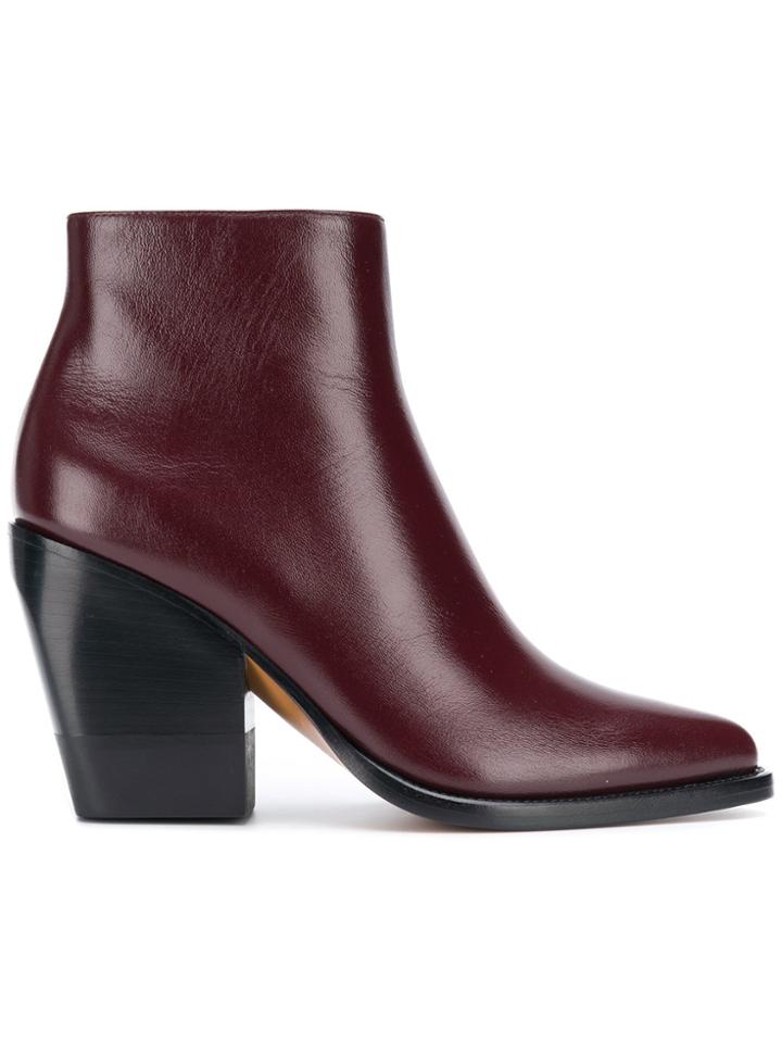 Chloé High Ankle Pointed Toe - Red