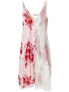 Ermanno Scervino Asymmetric Floral Dress - White
