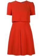 Alexander Mcqueen Layered Skater Dress, Women's, Size: 40, Red, Silk/acetate/viscose