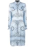 Amiri Western Print Shirt Dress - Blue