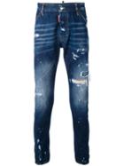 Distressed Skinny Jeans - Men - Cotton - 48, Blue, Cotton, Dsquared2