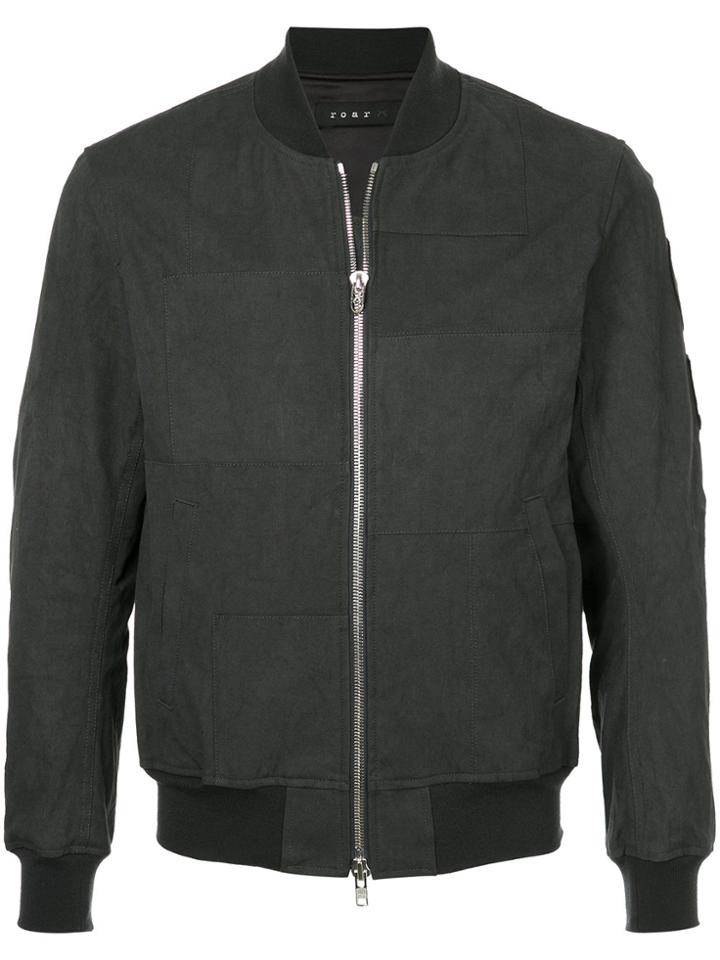 Roar Zipped Bomber Jacket - Black