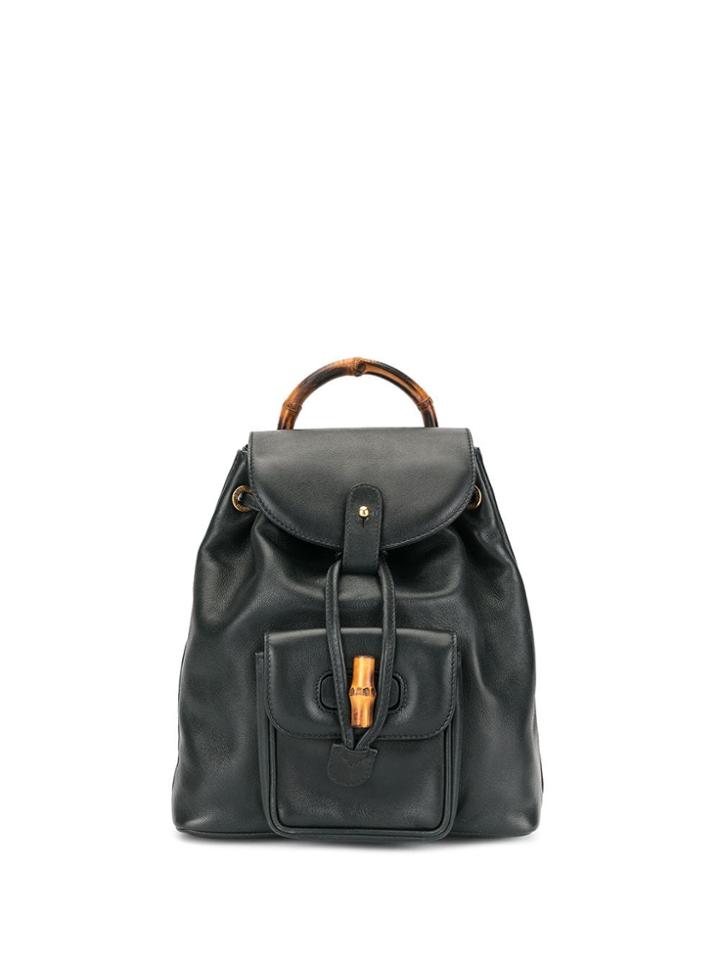 Gucci Vintage Mini Bamboo Backpack - Black