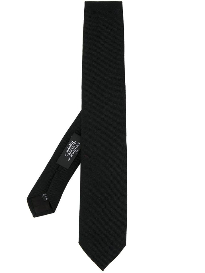 Nicky Ribbed-effect Tie - Black