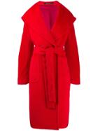 Tagliatore Belted Double-breasted Coat - Red