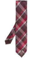 Tom Ford Woven Effect Check Print Tie - Red