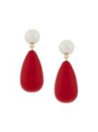 Eshvi Teardrop Earrings - Red
