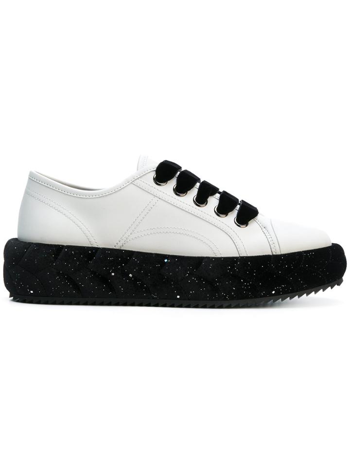 Marco De Vincenzo Glitter Heel Sneakers - White