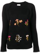 Red Valentino Floral Embroidered Sweater - Black