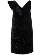 Msgm Ruffled Velvet Dress, Women's, Size: 42, Black, Polyester/spandex/elastane/viscose