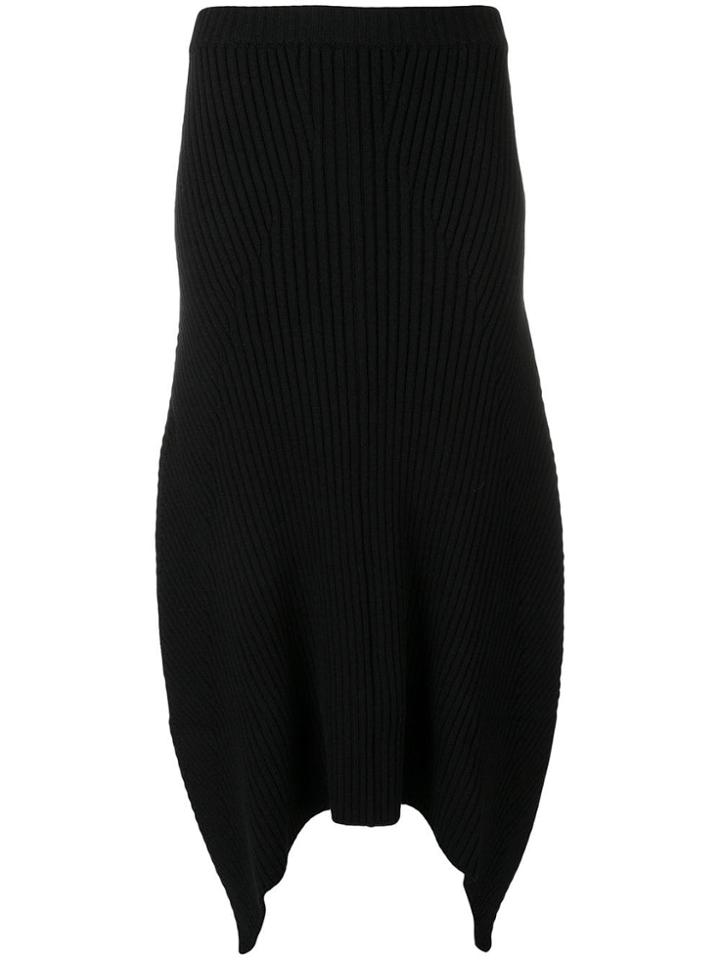 Givenchy Ribbed Asymmetric Skirt - Black