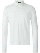 Zanone Long Sleeve Polo Shirt - White