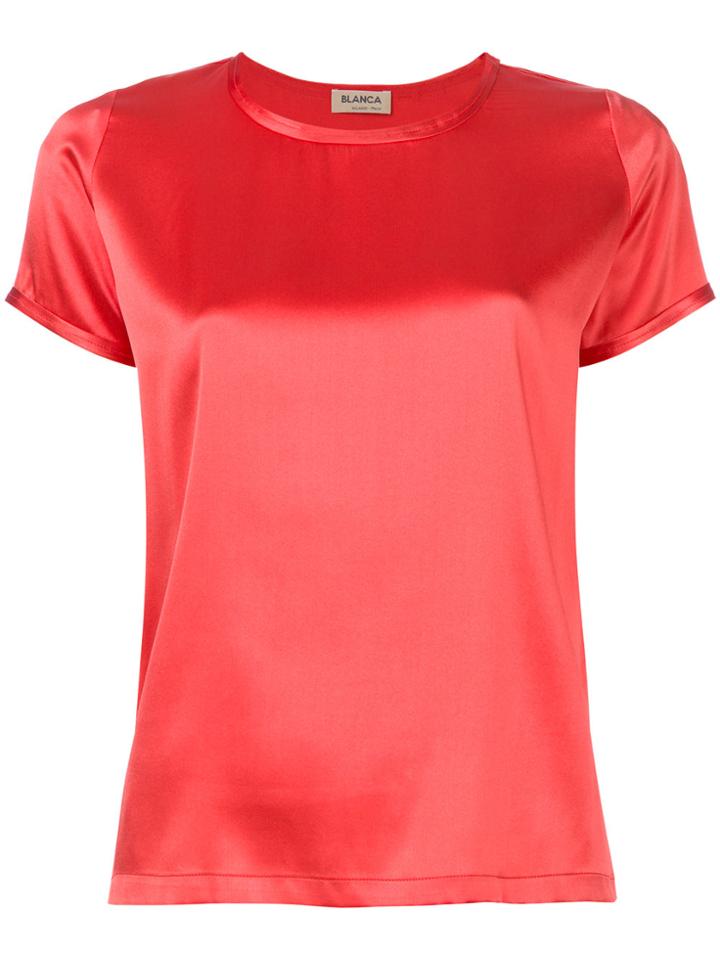 Blanca Metallic Short-sleeve Top - Pink & Purple