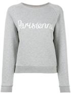 Maison Kitsuné Parisienne Print Sweatshirt, Women's, Size: Medium, Grey, Cotton