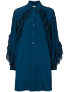 Givenchy Ruffled Shirt Dress - Blue