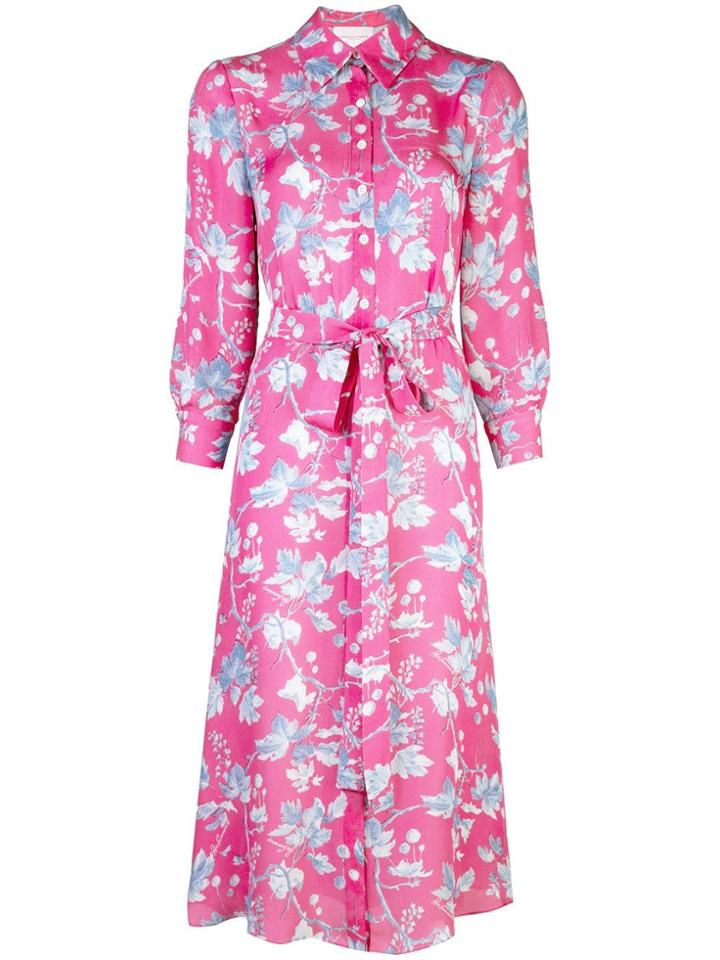 Carolina Herrera Floral Print Shirt Dress - Pink Multi