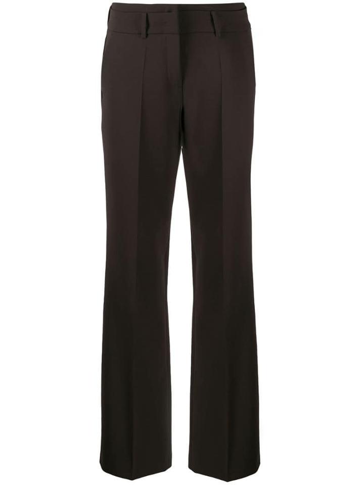 Cambio Creased Straight Leg Trousers - Brown